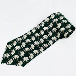 Giorgio Men's Necktie Elephant with Golf Club 100% Silk 59" Length 4" Wide